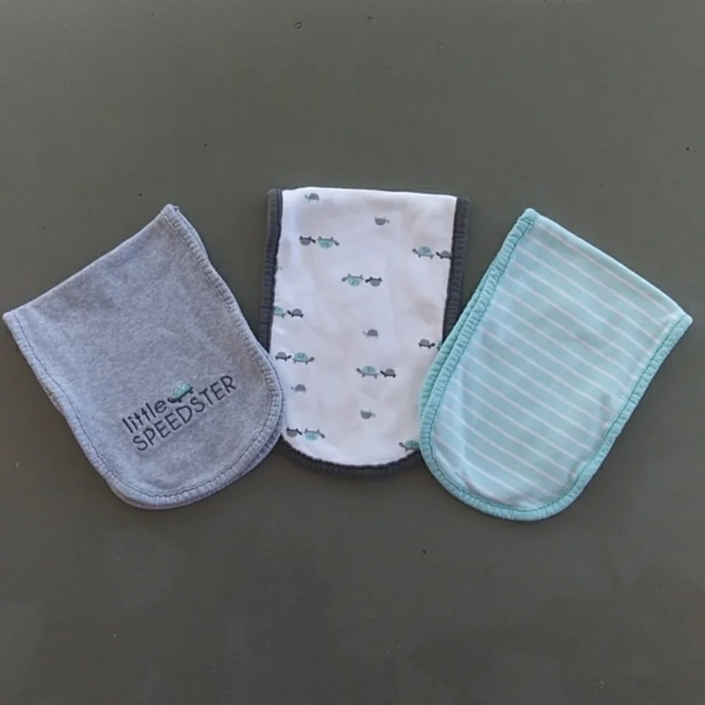 Carter's Blue and Grey Burp Clothes
